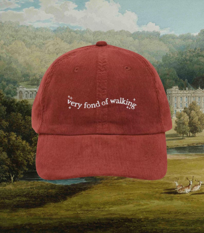 Stolz & Vorurteil Gerne zu Fuß Vintage bestickter Cord Dad-Hut * pemberley mr darcy * Literatur Bücherwurm Geschenk Jane Austen Merch Bild 5