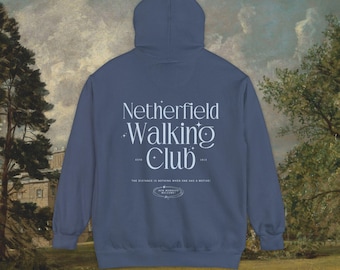 Stolz & Vorurteil Netherfield Walking Club Comfort Farben Hoodie * Fan von Walking Pemberley Mr Darcy Bookish Geschenk Jane Austen Merch