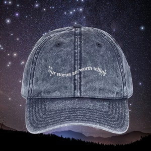 ACOTAR Vintage Embroidered Dad Hat * our stories are worth telling * velaris nesta feyra rhysand valkyrie * Bookish Gift Fandom Merch