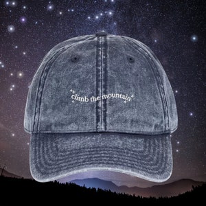 ACOTAR Vintage Embroidered Dad Hat * climb the mountain * velaris nesta cassian feyra rhysand valkyrie * Bookish Gift Fandom Merch