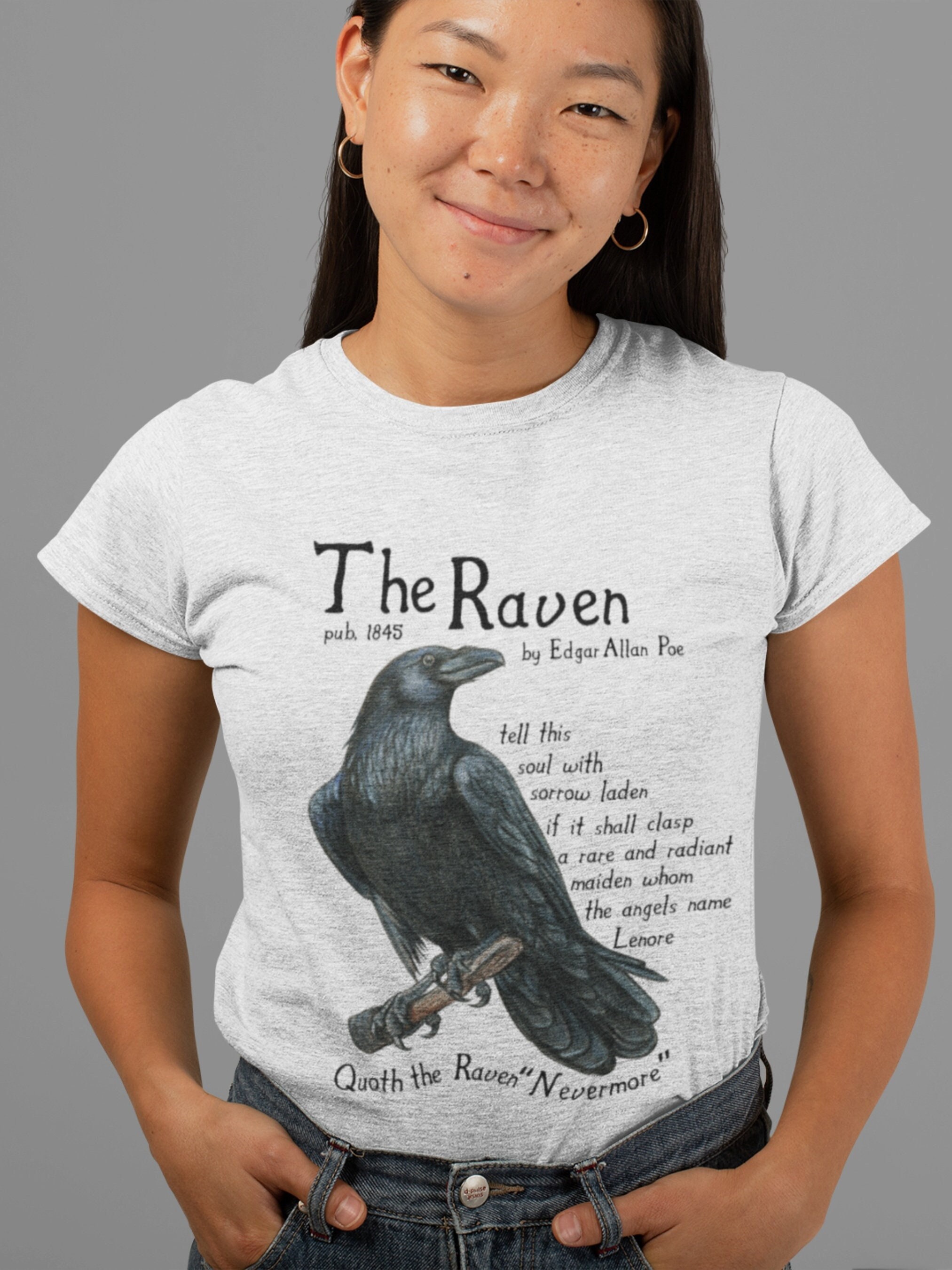 Edgar Allan Poe the Raven Poem Quote Tee Midnight Dreary Lenore