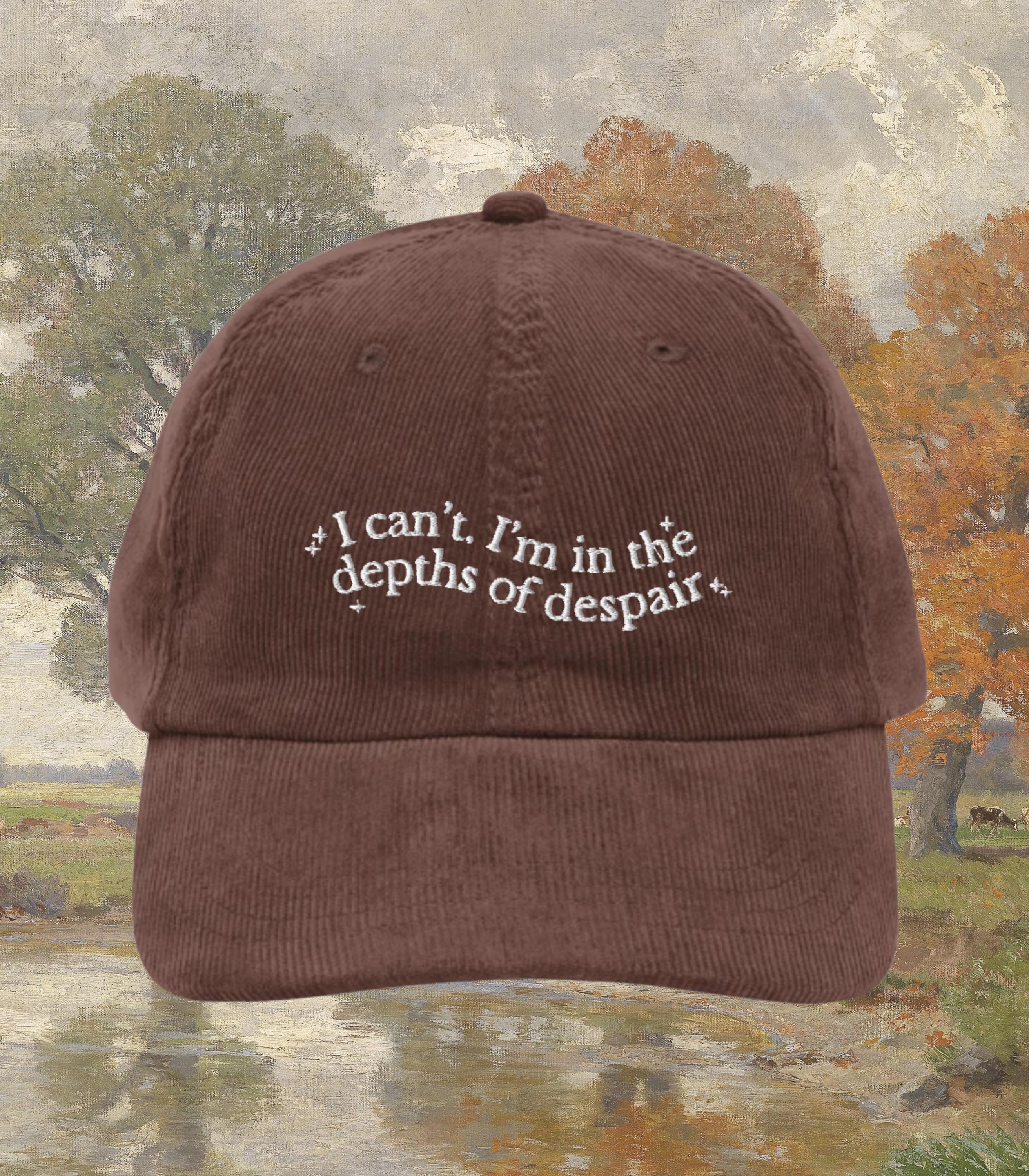 赤毛のアンの刺繍入りコーデュロイダッドハット * 絶望の淵にいるから