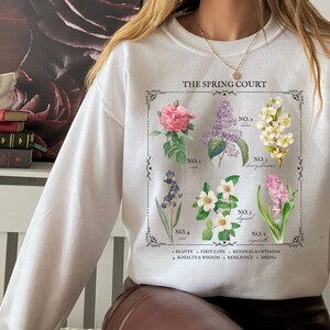 ACOTAR ACOMAF Spring Court Flower Chart * SJM Merch Sweatshirt * Tamlin Feyre Rhysand * Witchy Goth Bookish Book Lover Gift Romance Reader