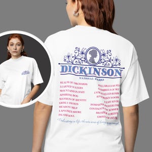 Camiseta del Parque Nacional Ficticio Emily Dickinson * Regalo amante de los libros libreros para profesores lectores * Camiseta de literatura estética de poetas torturados