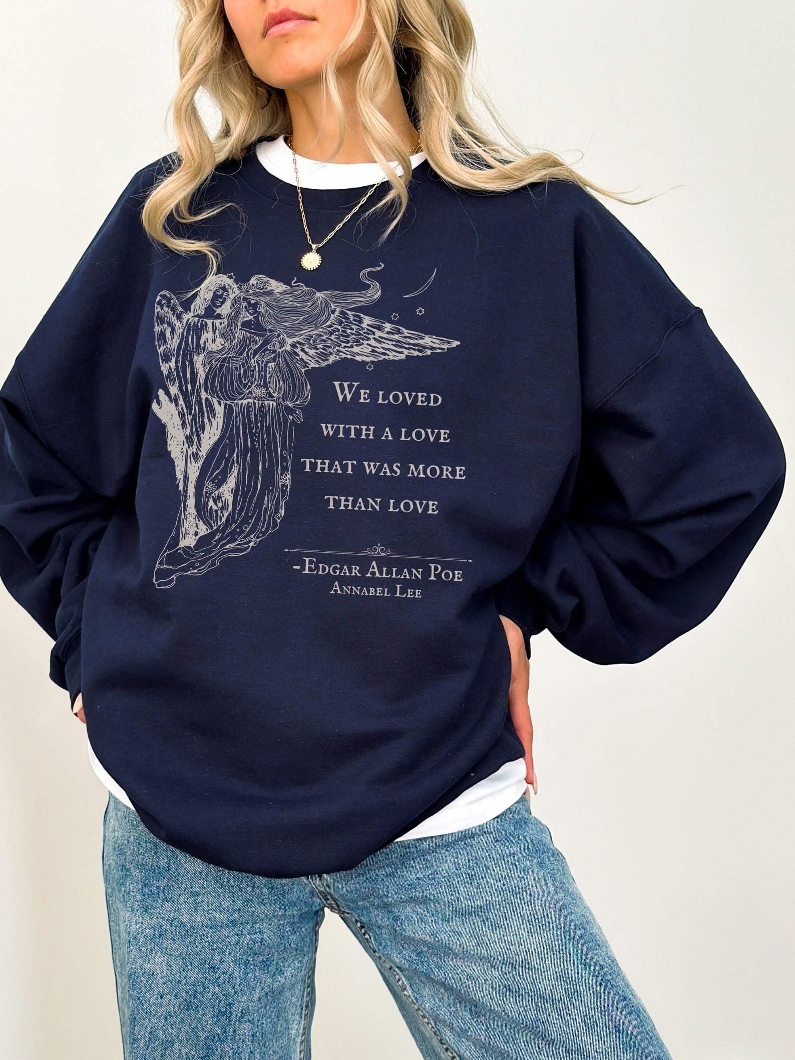 Edgar Allan Poe Annabel Lee Poem Quote Sweatshirt * the Raven Lenore ...
