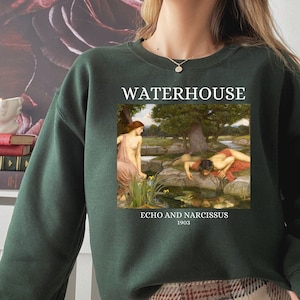John William Waterhouse Echo Narcissus Greek Classics Light Dark Academia Art History Sweatshirt Aesthetic Famous Painter Paintings Museum