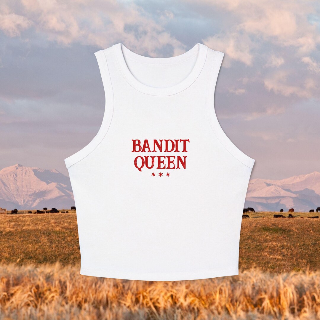 Bandit Queen Micro Rib Racer Back Tank Top * Cowboy Western Romance Era ...