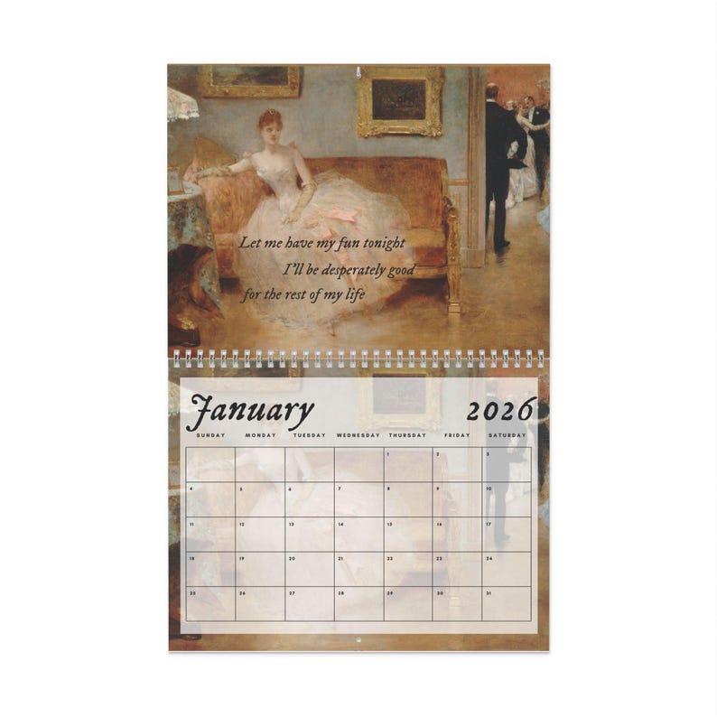 Little Women 2026 Wall Calendar * Vintage Cottagecore Literary Book Lover Gift Home Office Decor March Sisters It's no use Jo Meg Beth Amy image 7