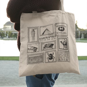 Borsa in tela con collezione di francobolli mummia * Città dei morti Egitto Rick Evie Saluti da Hamunaptra Cartolina Libro Fandom Merch Regalo libresco