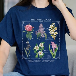 ACOTAR ACOMAF Spring Court Flower Chart * SJM Merch Tee Shirt Tshirt * Tamlin Feyre Rhysand * Fae Bookish Book Lover Gift Romance Reader