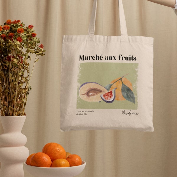 Farmers Market French Marche aux fruits fleurs flower Tote Bag * Danish Springcore French Girl Paris Poster Print * Clean Girl Sunday Reset