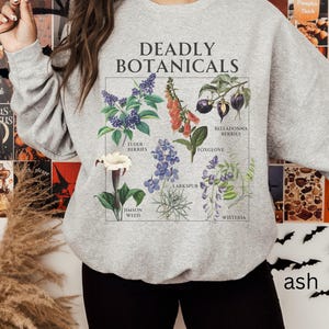 Tödliche Botanicals Kräuterkunde Sweatshirt Halloween Belladonna Aqua Tofana Poison Garten Salem gruselige Saison Witchy feministische Frauenrechte