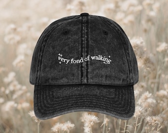 Pride & Prejudice Fond of Walking Vintage Embroidered Dad Hat * pemberley mr darcy elizabeth * Literature Bookish Gift Jane Austen Merch