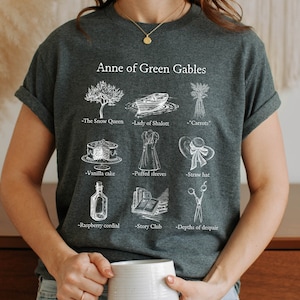 Anne auf Green Gables Icon Chart T Shirt Tshirt * Cottagecore Anne mit einem E * LM Montgomery * Buch Fandom Merch Bücherwurm Geschenk Buchliebhaber