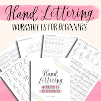 BUNDLE 370 Hand Lettering Practice Worksheets, 10 Lettering Alphabet ...