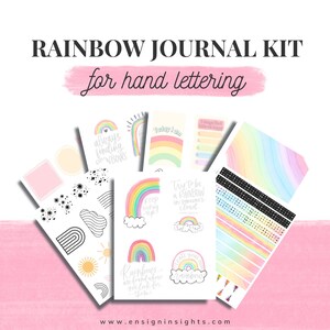 Rainbow Journal Kit for Hand Lettering and Calligraphy, Junk Journal Kit, Rainbow Theme