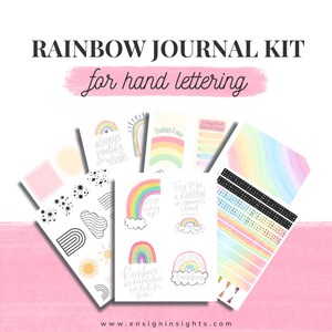 Rainbow Journal Kit for Hand Lettering and Calligraphy, Junk Journal Kit, Rainbow Theme image 1