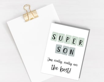 Super Son Greeting Card - Son greeting card - Card for him - gift for him