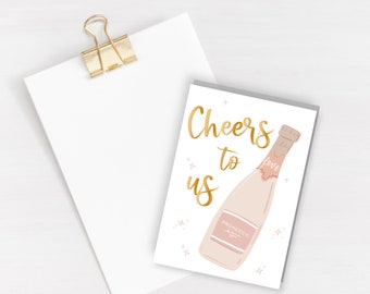 Cheers to Us Greeting Card - Congratulations and anniversary card - announcement card - couples card