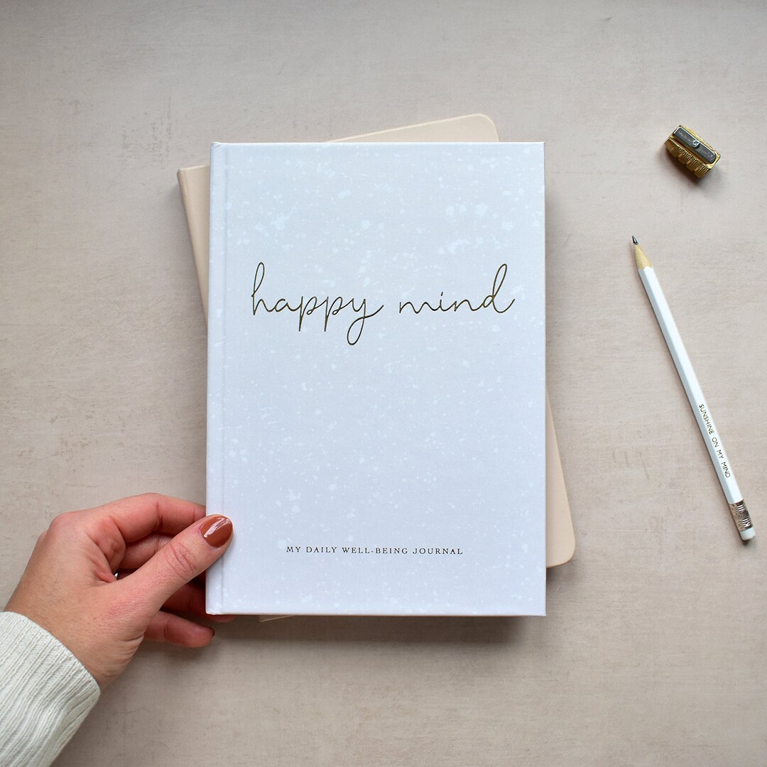 well-being-happy-mind-journal-daily-happiness-journal-etsy-uk