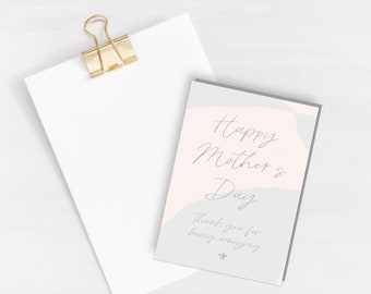 Happy Mother's Day Card - Mother's Day Greeting Card - Silver foiled Card for mother's day - celebration - card for mum