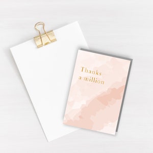 Merci Aquarelle Carte de Voeux - carte feuille d'or