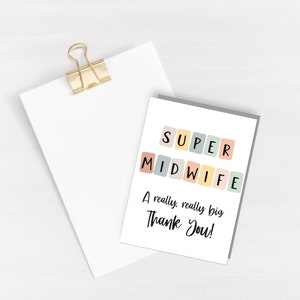 Super Hebammen Danke Grußkarte - Dankeskarte - Dankbarkeit - Hebamme - neue Mama