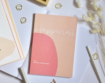 Happiness Journal with Guided Pages - A5 notebook - FSC-Certified | Wellbeing journal | Positive mindset Gift | Happiness Diary 100 pages