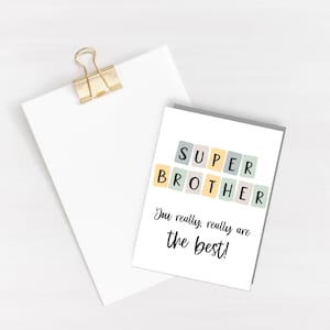 Super Brother Card - Karte zum Geburtstag - Brother Karte - Geschenk für Ihn