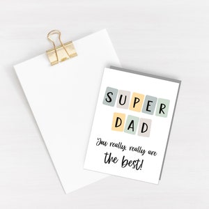 Cartão de felicitações do super pai - cartão de felicitações do dia dos pais - cartão para o pai - presente para ele