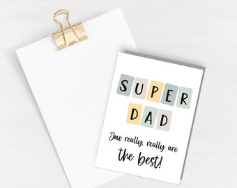 Super Dad Greeting Card - Father's Day greeting card - Card for dad - gift for him