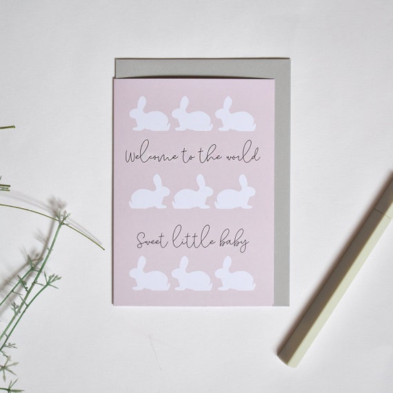 Welcome to the World New Baby Greeting Card Recycled | Etsy