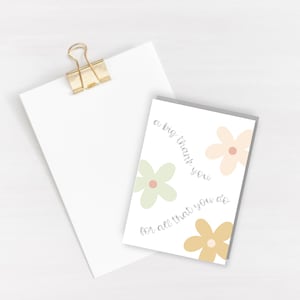 A big thank you Daisy Greeting Card - thank you card silver foiled - gratitude