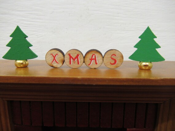 Dollhouse Miniature Christmas Tree Wreath Bear Snowman Gift Box Decor Ornament 