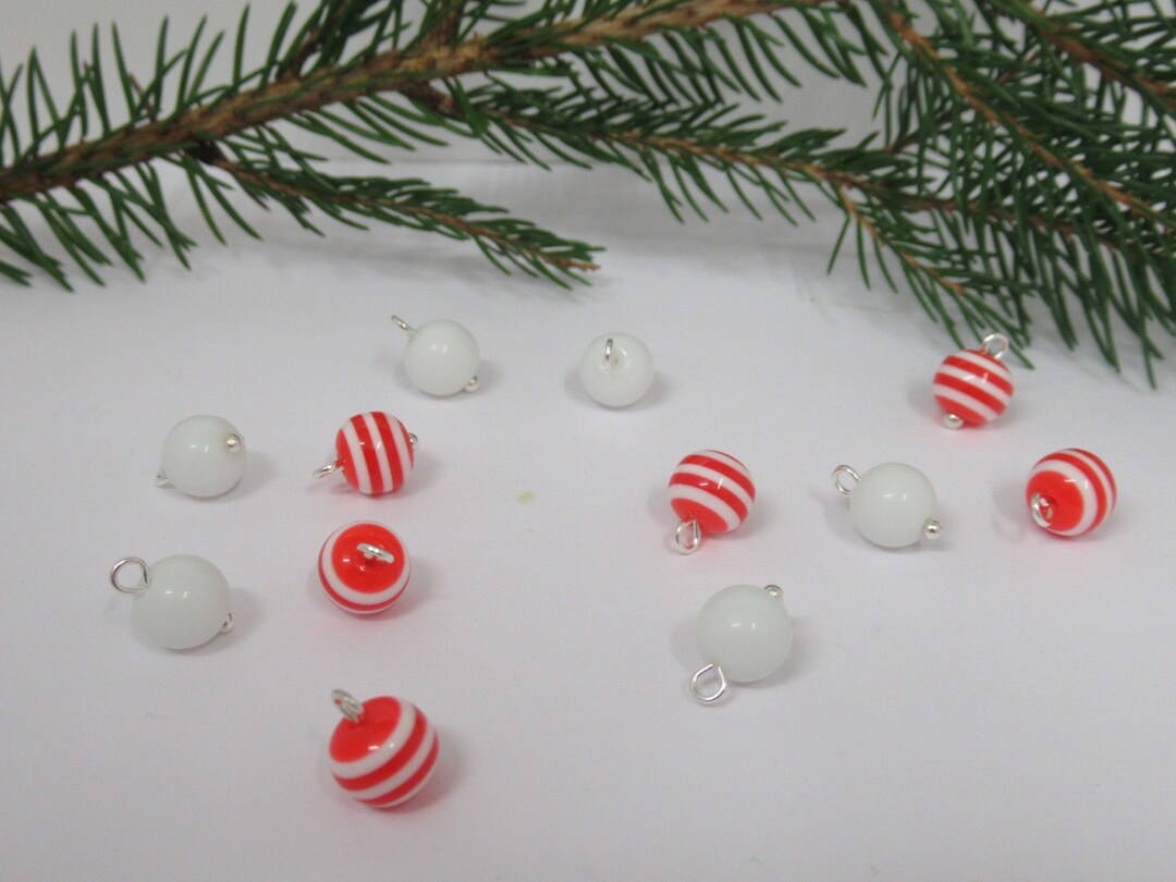 Dolls House Christmas Tree Decorations 12 Red and White Etsy