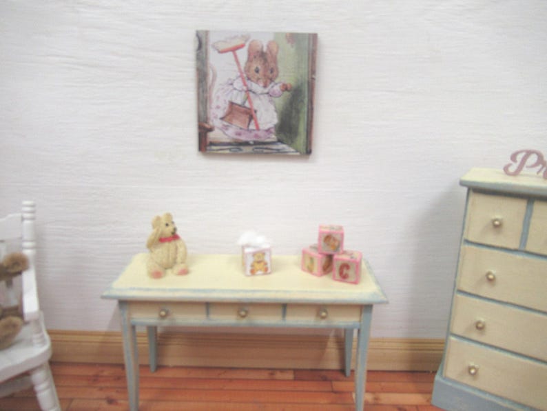 Hunca Set Dolls House Nursery Picture Peter Rabbit Hunca Munca Miniature Decor 1: ...