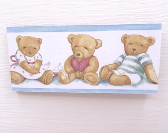 Dolls House Picture Teddy Bears Nursery Miniature Wall Decor 1:12 Scale