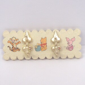 Dolls House Coat Rack Hooks Winnie the Pooh Theme Miniature Nursery Clothes Robe Towel Wall Rail 1:12 Scale