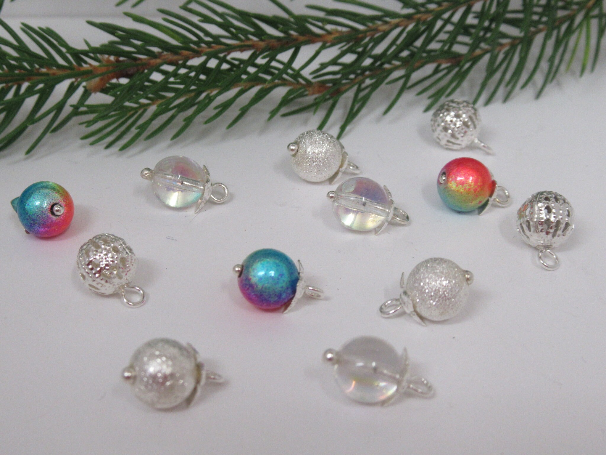 Dolls House Christmas Tree Decorations 12 Baubles Miniature Etsy UK