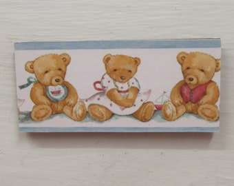 Dolls House Picture Teddy Bears Miniature Nursery Wall Decor 1:12 Scale