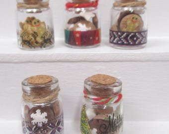 Dolls House Christmas Cookies with Glass Jar 1:12th Scale Miniature Food