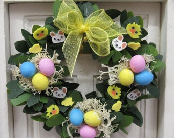 Miniature Easter Egg Wreath Dolls House Door Decoration 1:12th Scale