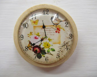 1:12th Scale Clock Vintage Garden Theme Dolls House Miniature Accessory