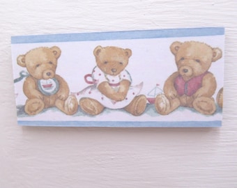 Dolls House Nursery Picture Teddy Bears Miniature Wall Decor 1:12 Scale