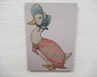 Dolls House Nursery Picture Jemima Puddle Duck Peter Rabbit Theme Miniature Wall Art 1:12 Scale