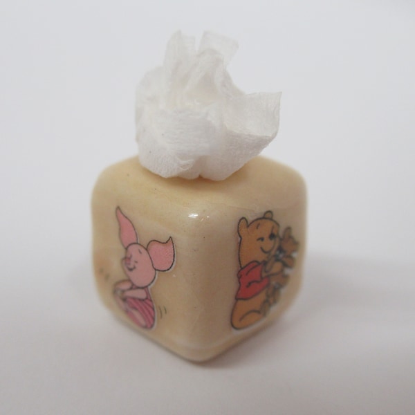 Dolls House Tissue Box Winnie the Pooh Nursery Miniature Children's Bedroom Accessory 1:12 Scale