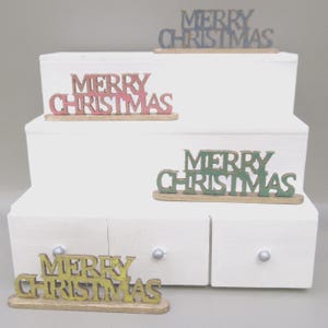 Dolls House Decoration Merry Christmas Choice of Colours 1:12th Scale Miniature