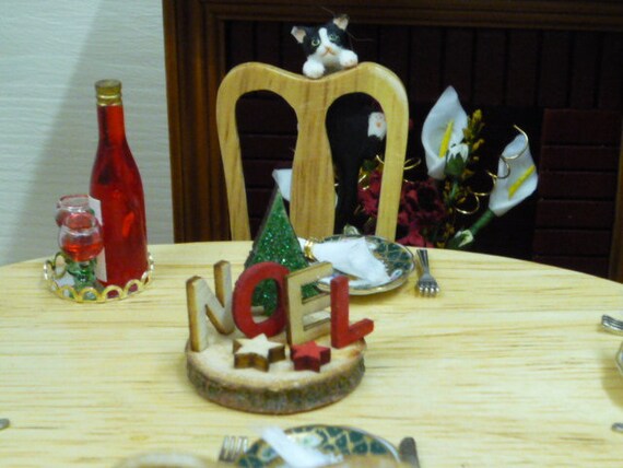 Dolls House Miniature Christmas Table Decoration Set On A Etsy