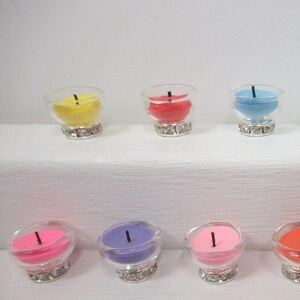 Dolls House Candle in a Glass Bowl Choice of Colours 1:12 Scale Miniature Ornament Decor Accessories