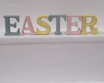 Dolls House Easter Word Hand Painted in Pastel Colours 1:12th Scale Miniature Decoration